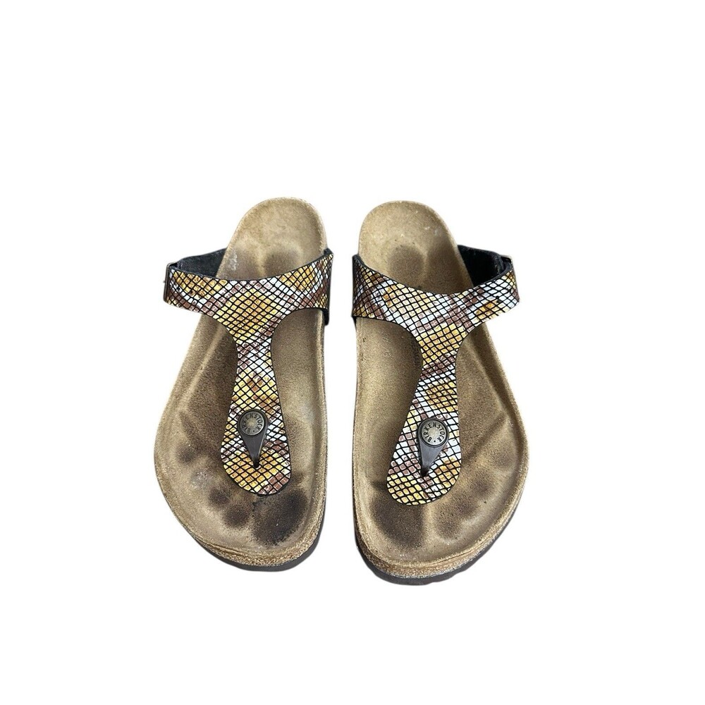 Birkenstock Gizeh Shiny Python Thong Sandals Eu 3… - image 3